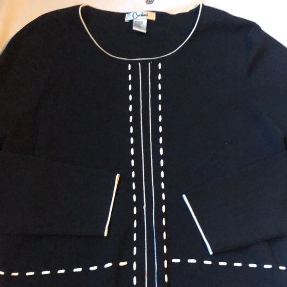 Carducci vintage sweater, black with white accents L - Picture 2 of 5
